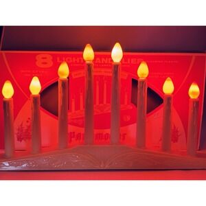 PARAMOUNT 8 Light Candolier‎ Christmas Holiday Decoration Vintage w/ Bulbs